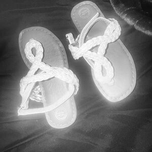 Wonder Nation Cream Braided Kids Sandals